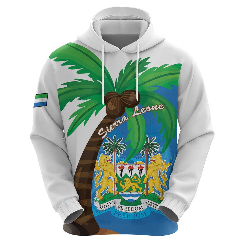Personalised Sierra Leone Hoodie Coat Of Arms With Flag Map LT15
