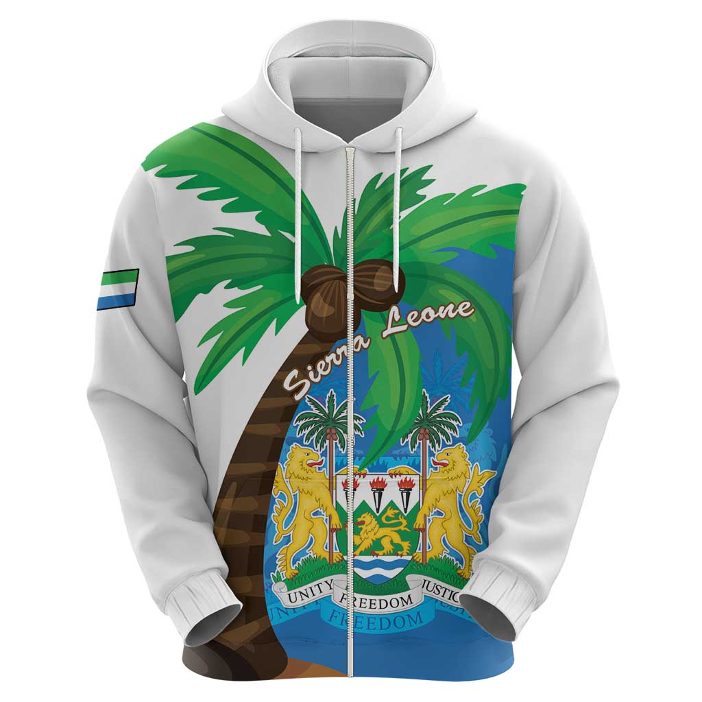 Personalised Sierra Leone Hoodie Coat Of Arms With Flag Map LT15