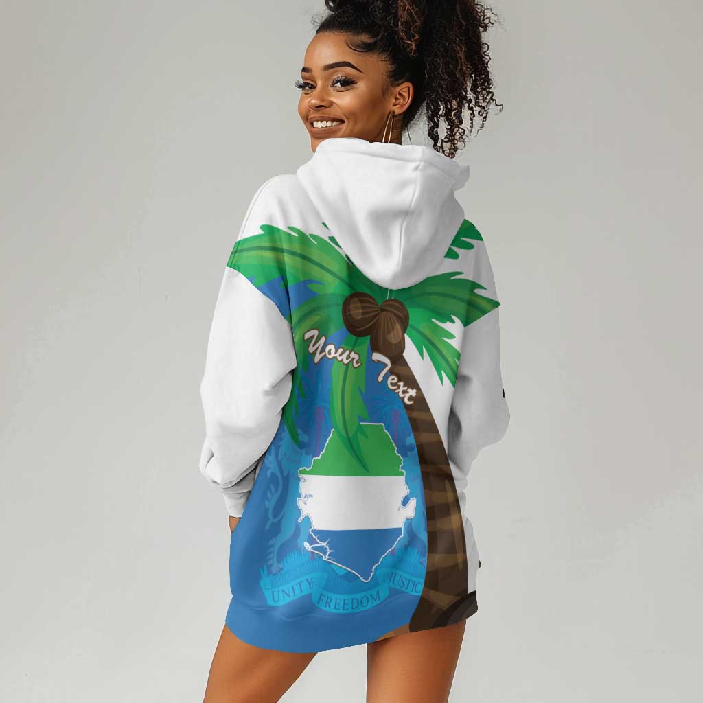 Personalised Afro Sierra Leone Hoodie Dress Coat Of Arms With Flag Map LT15
