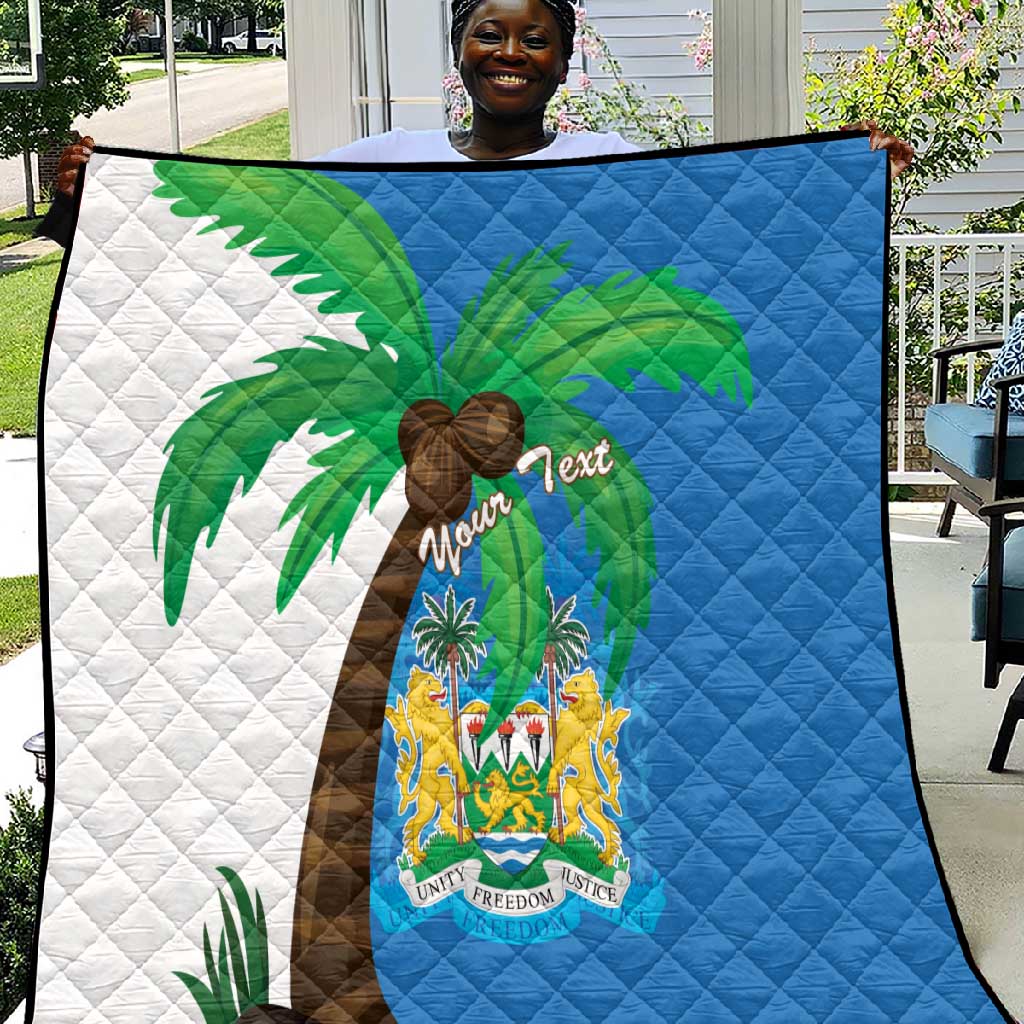 Personalised Afro Sierra Leone Quilt Coat Of Arms With Flag Map LT15