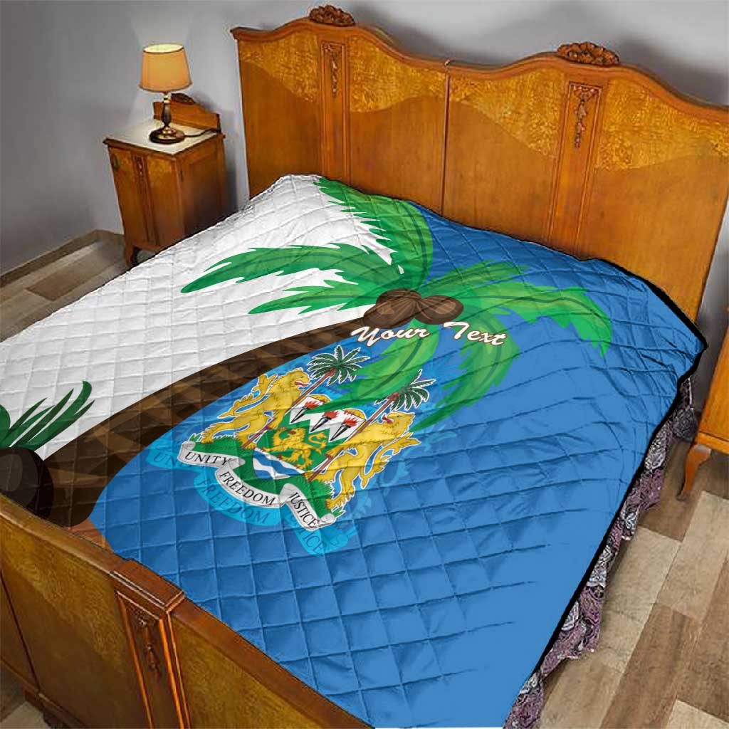 Personalised Afro Sierra Leone Quilt Coat Of Arms With Flag Map LT15