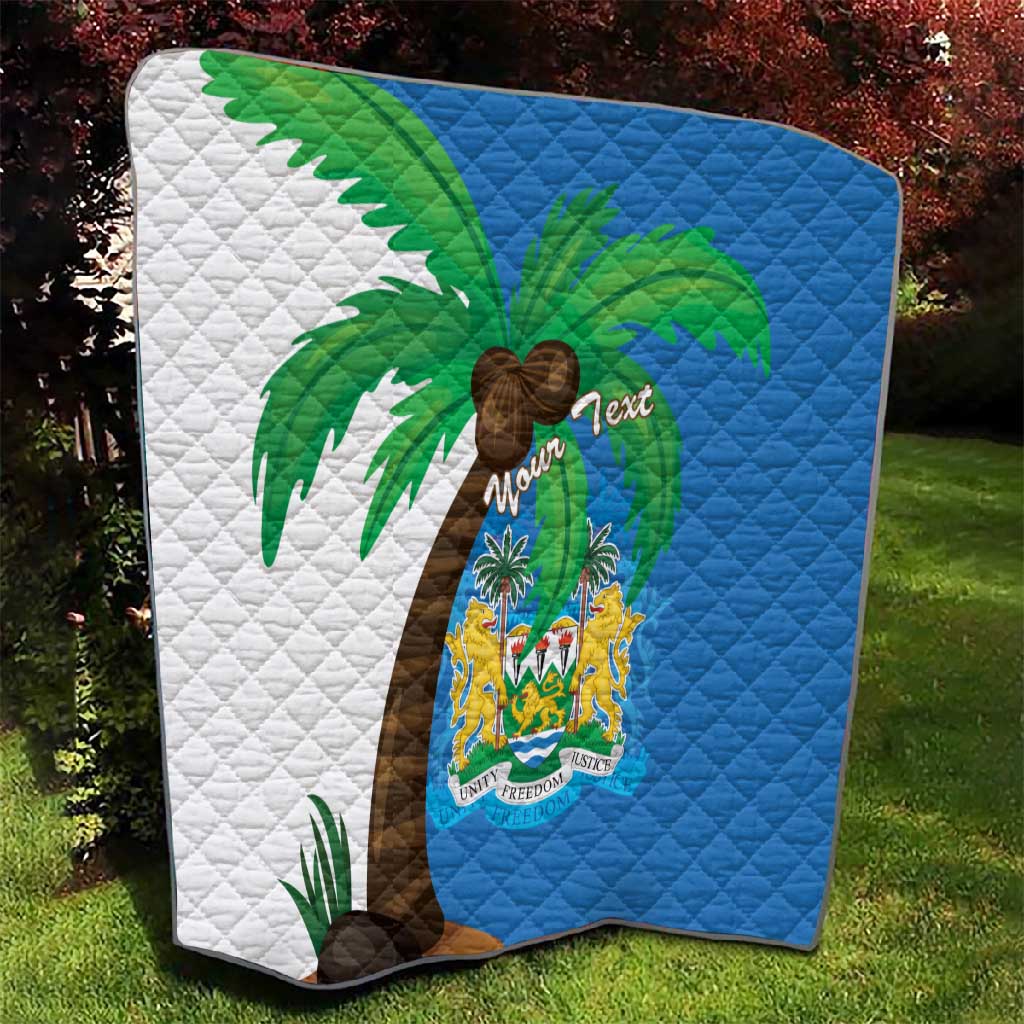 Personalised Afro Sierra Leone Quilt Coat Of Arms With Flag Map LT15