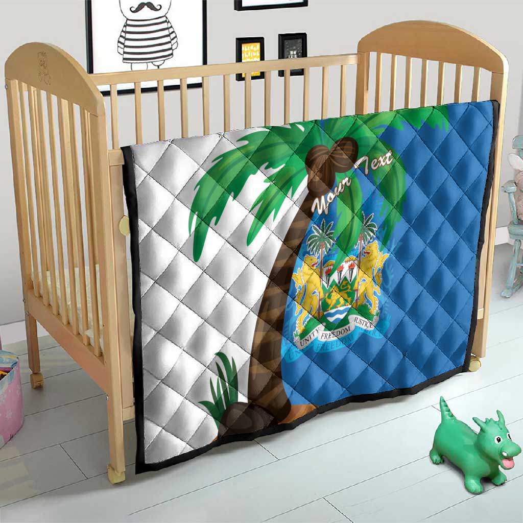 Personalised Afro Sierra Leone Quilt Coat Of Arms With Flag Map LT15