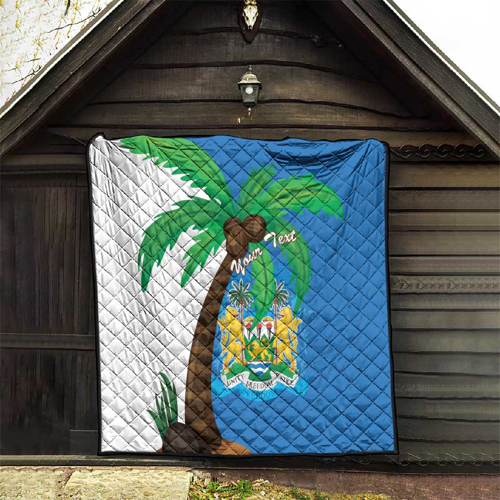 Personalised Afro Sierra Leone Quilt Coat Of Arms With Flag Map LT15