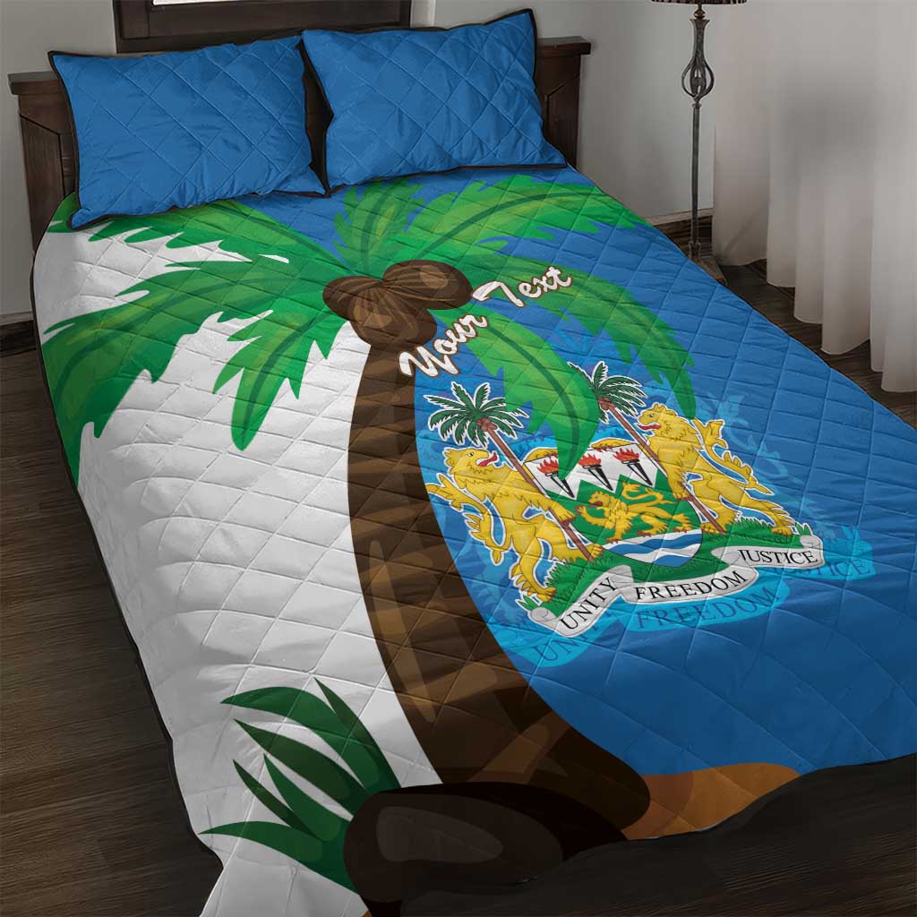 Personalised Afro Sierra Leone Quilt Bed Set Coat Of Arms With Flag Map LT15