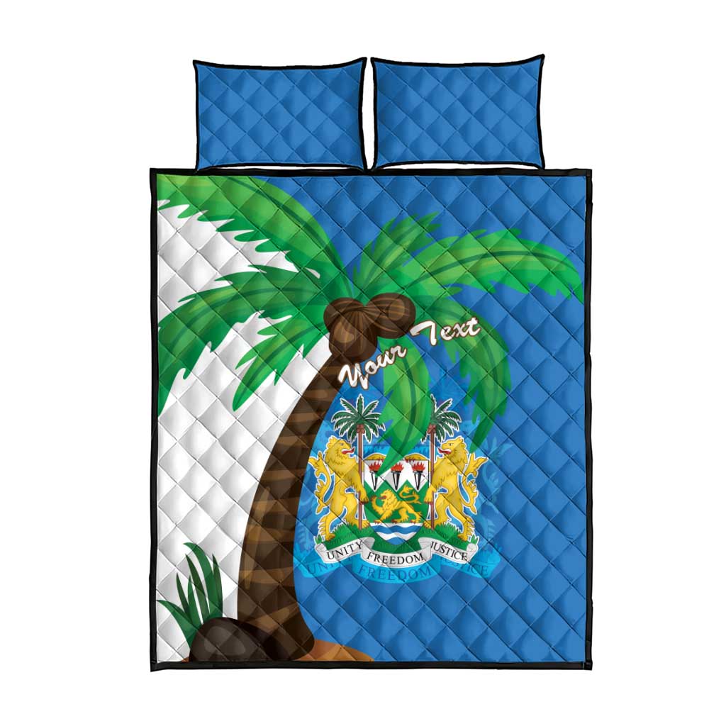 Personalised Afro Sierra Leone Quilt Bed Set Coat Of Arms With Flag Map LT15