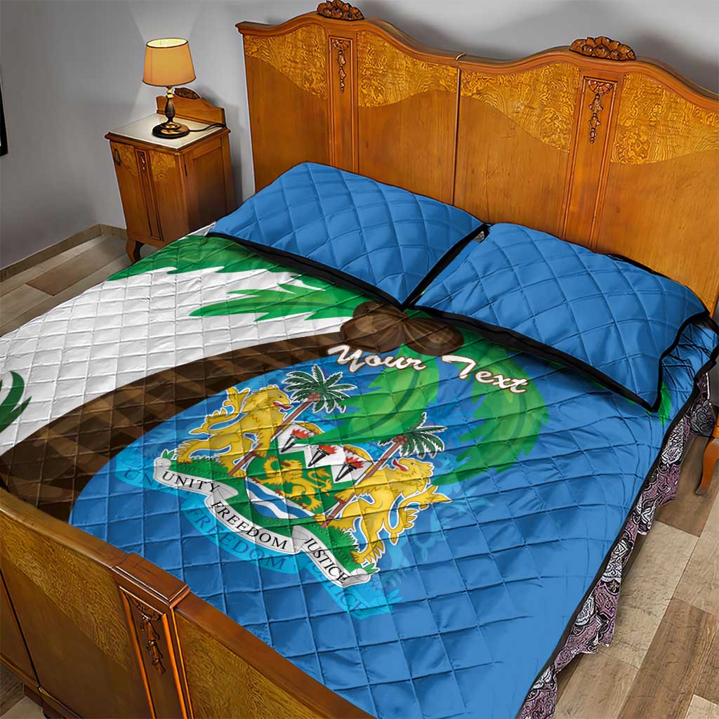 Personalised Afro Sierra Leone Quilt Bed Set Coat Of Arms With Flag Map LT15