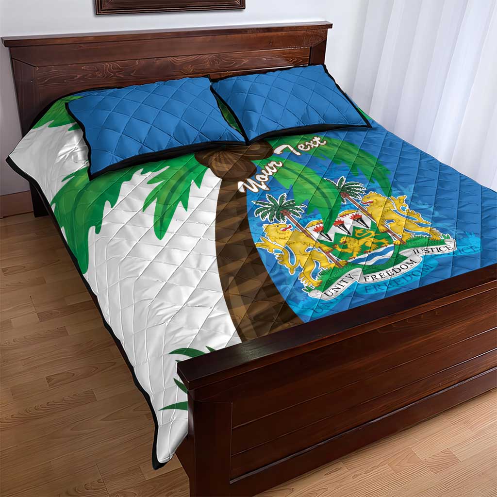 Personalised Afro Sierra Leone Quilt Bed Set Coat Of Arms With Flag Map LT15