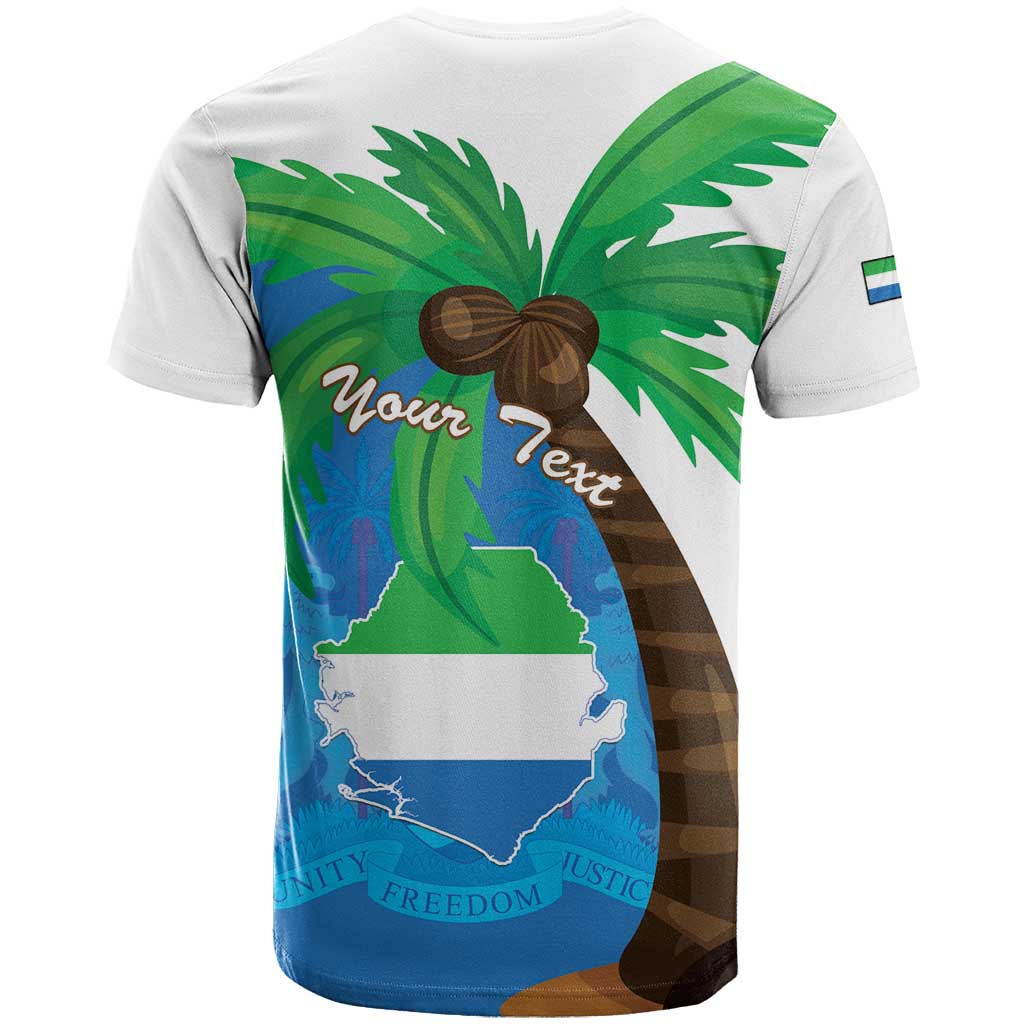 Personalised Afro Sierra Leone T shirt Coat Of Arms With Flag Map LT15