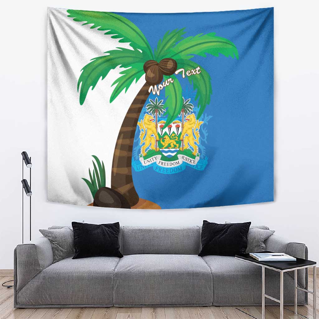 Personalised Afro Sierra Leone Tapestry Coat Of Arms With Flag Map LT15