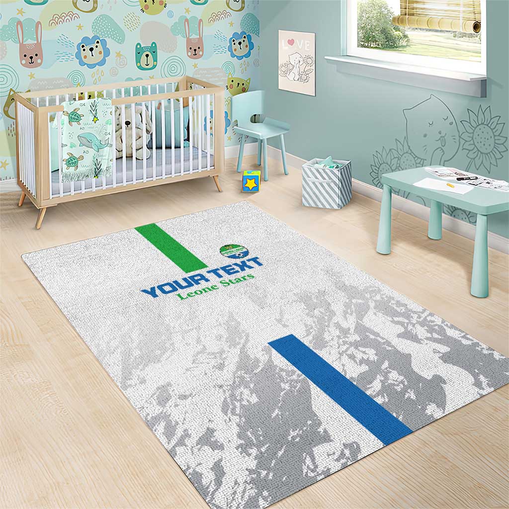 Custom Sierra Leone Football Area Rug Grunge Style LT15