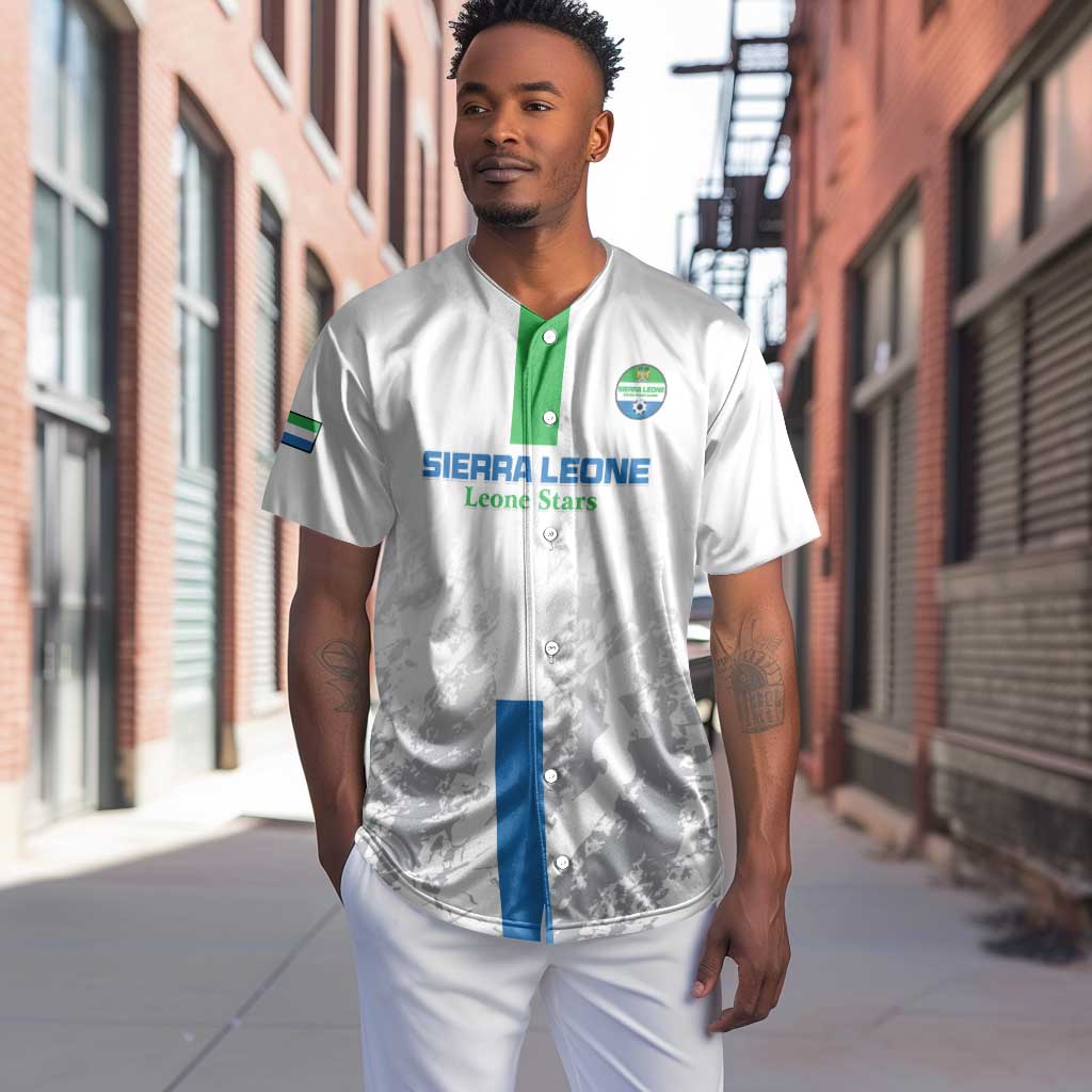 Custom Sierra Leone Football Baseball Jersey Grunge Style LT15