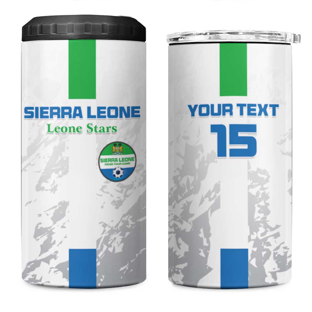 Custom Sierra Leone Football 4 in 1 Can Cooler Tumbler Grunge Style LT15