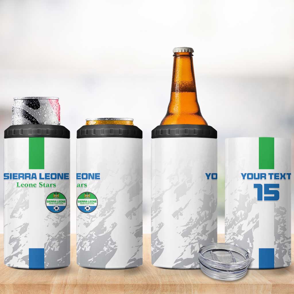 Custom Sierra Leone Football 4 in 1 Can Cooler Tumbler Grunge Style LT15
