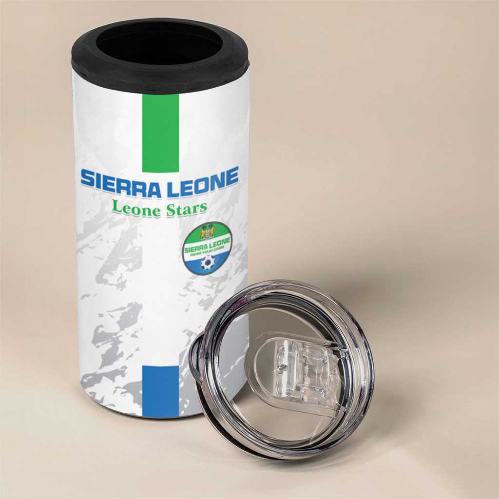Custom Sierra Leone Football 4 in 1 Can Cooler Tumbler Grunge Style LT15
