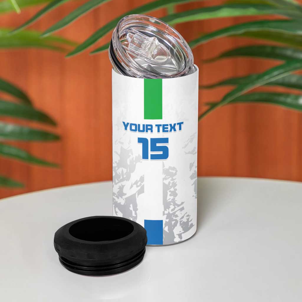 Custom Sierra Leone Football 4 in 1 Can Cooler Tumbler Grunge Style LT15