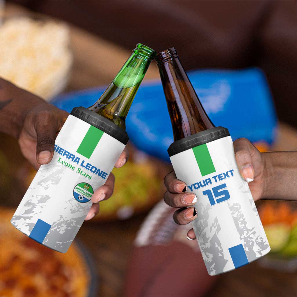 Custom Sierra Leone Football 4 in 1 Can Cooler Tumbler Grunge Style LT15