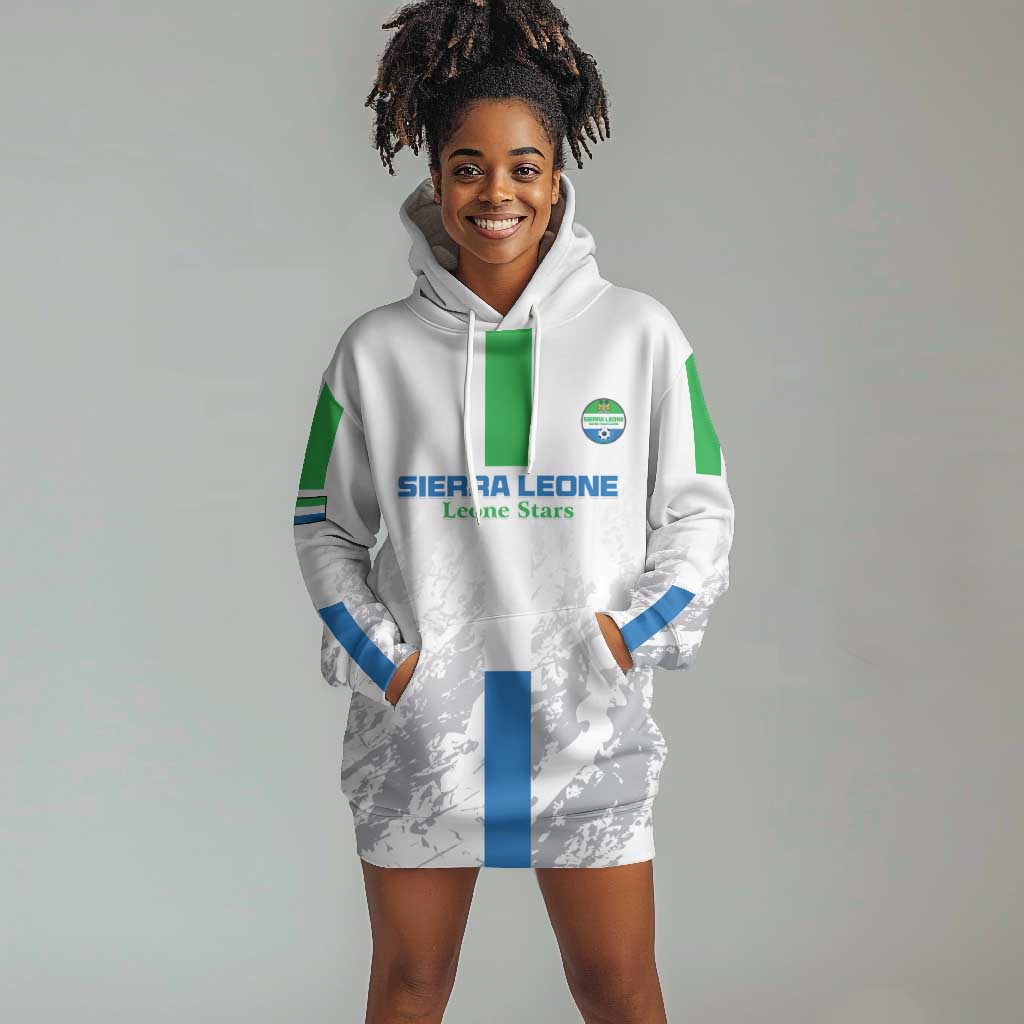 Custom Sierra Leone Football Hoodie Dress Grunge Style LT15