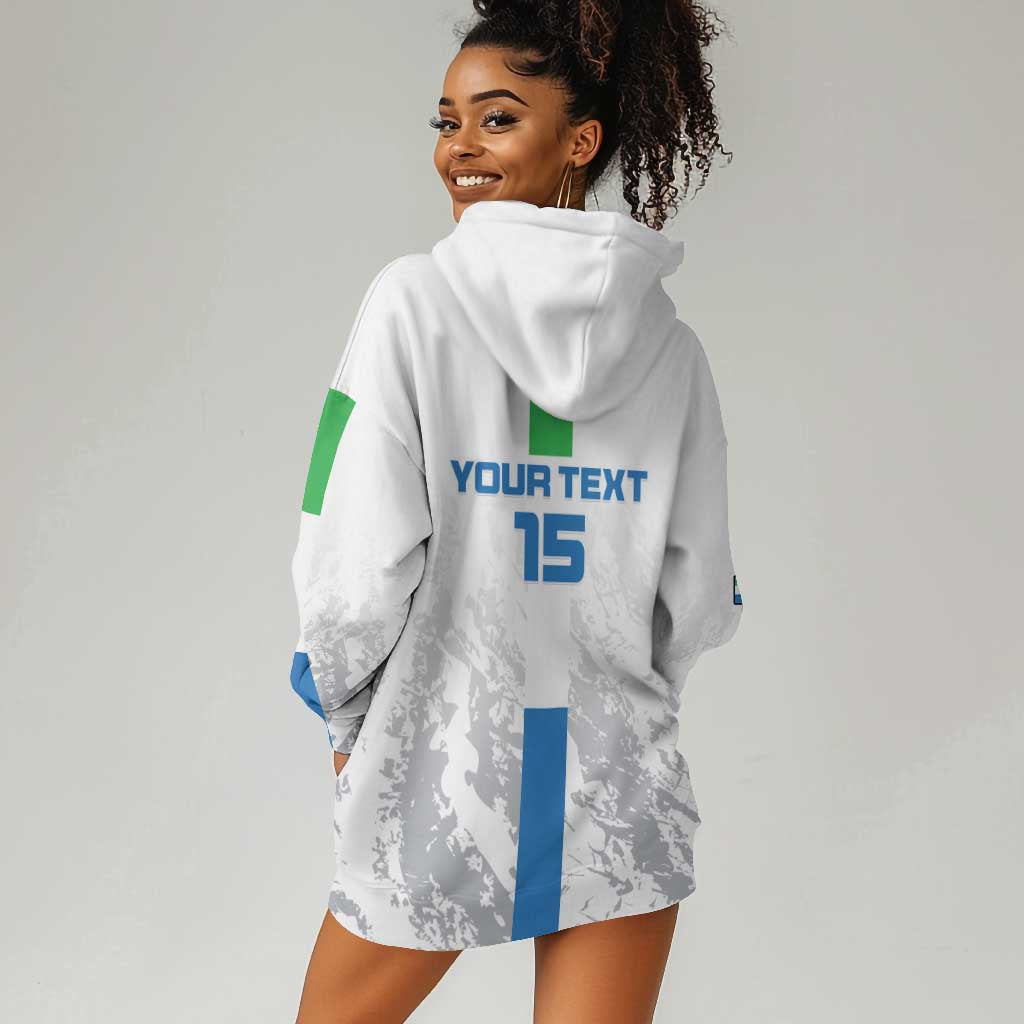 Custom Sierra Leone Football Hoodie Dress Grunge Style LT15