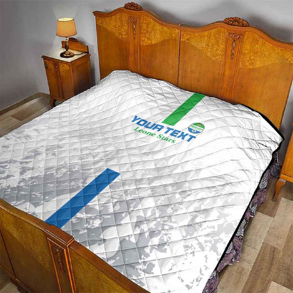 Custom Sierra Leone Football Quilt Grunge Style LT15