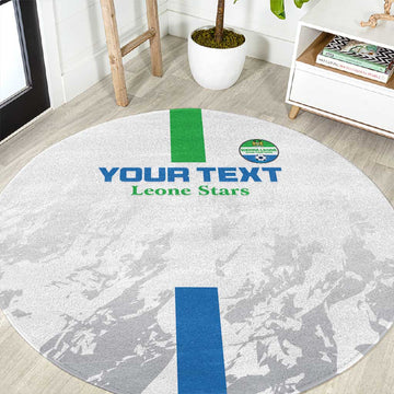 Custom Sierra Leone Football Round Carpet Grunge Style LT15