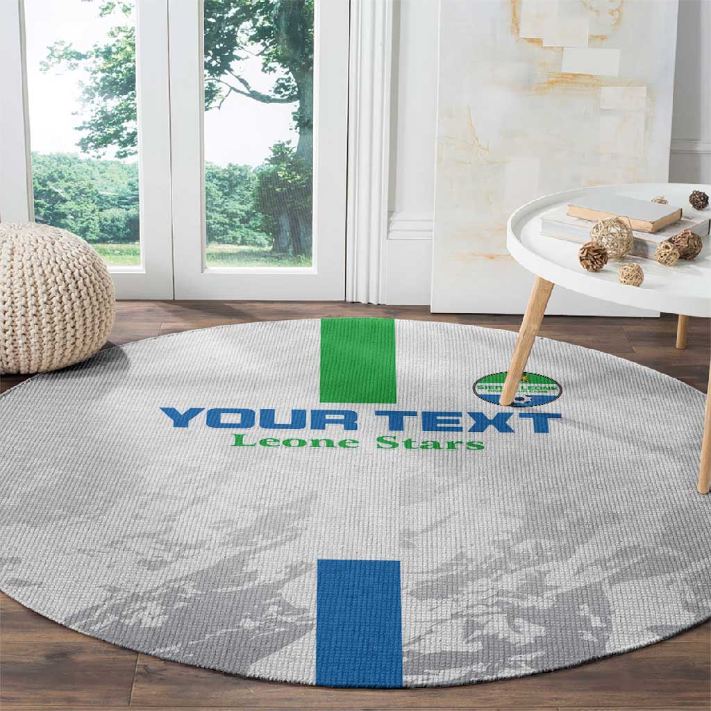 Custom Sierra Leone Football Round Carpet Grunge Style LT15