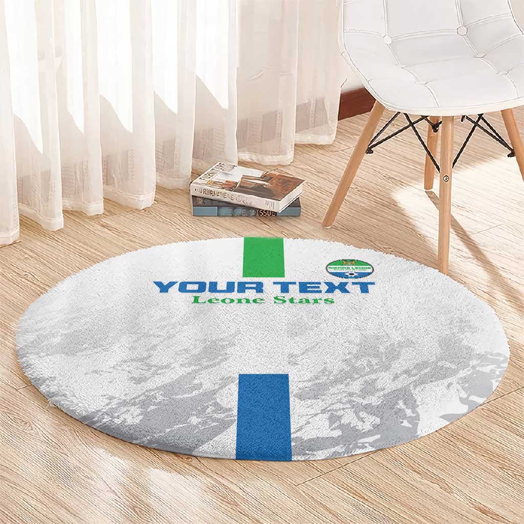 Custom Sierra Leone Football Round Carpet Grunge Style LT15