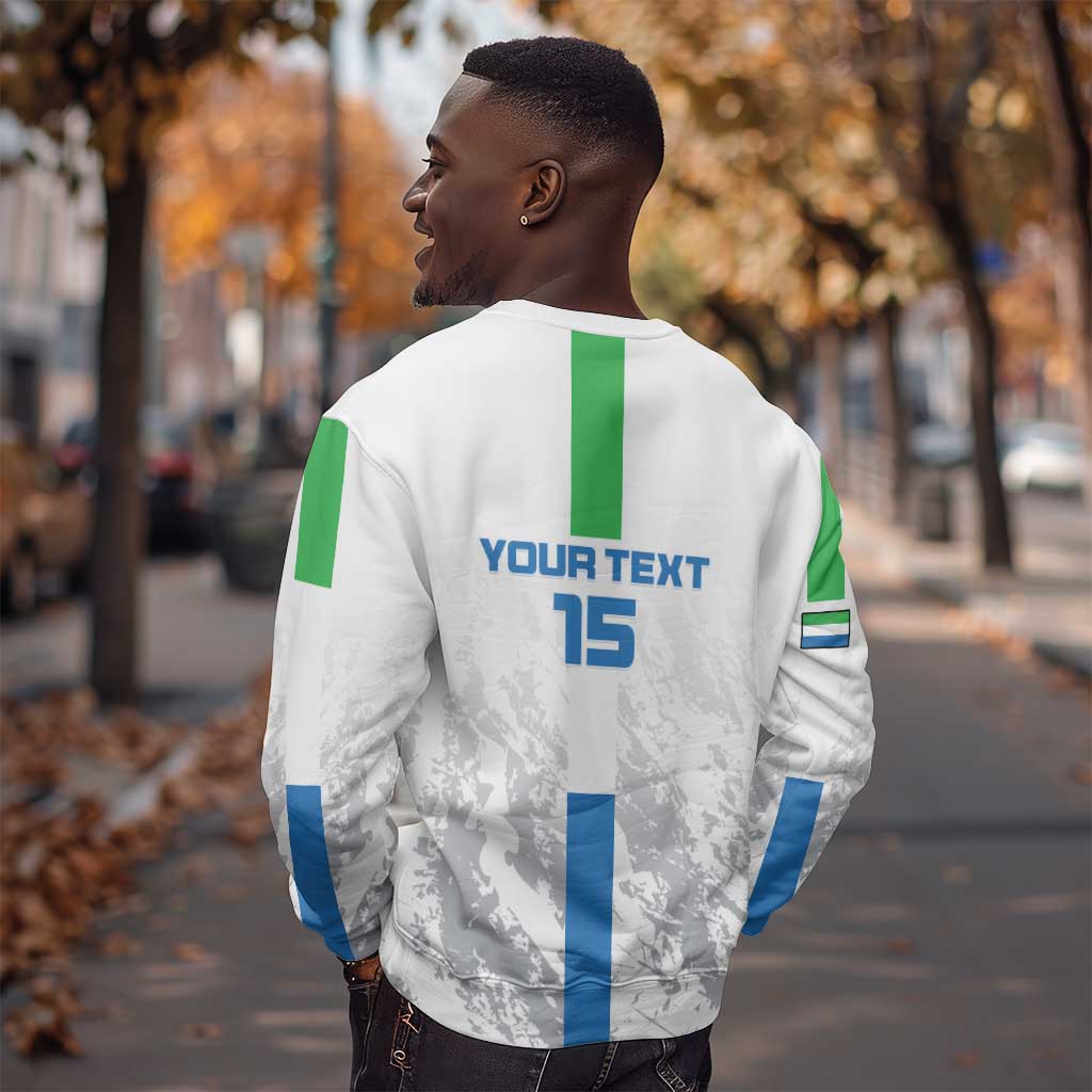Custom Sierra Leone Football Sweatshirt Grunge Style LT15