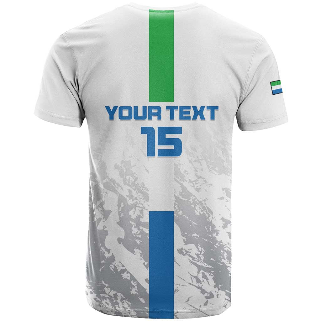 Custom Sierra Leone Football T shirt Grunge Style LT15