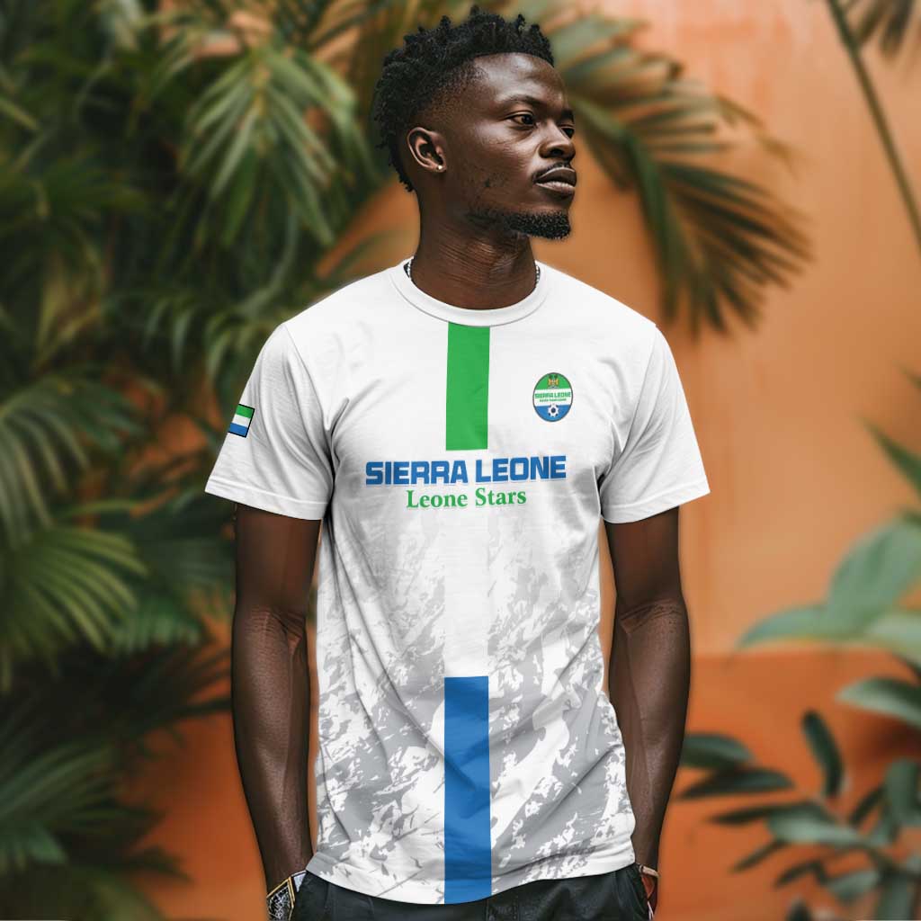 Custom Sierra Leone Football T shirt Grunge Style LT15
