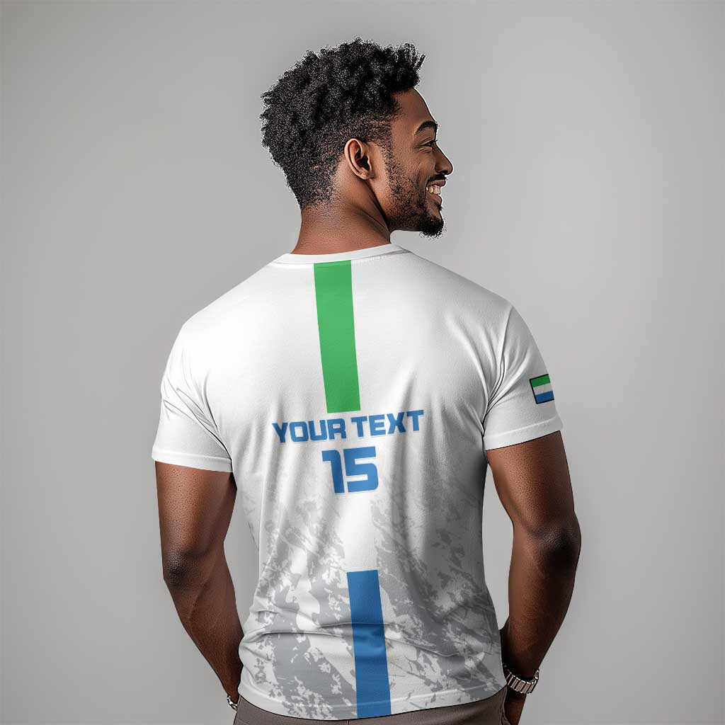 Custom Sierra Leone Football T shirt Grunge Style LT15