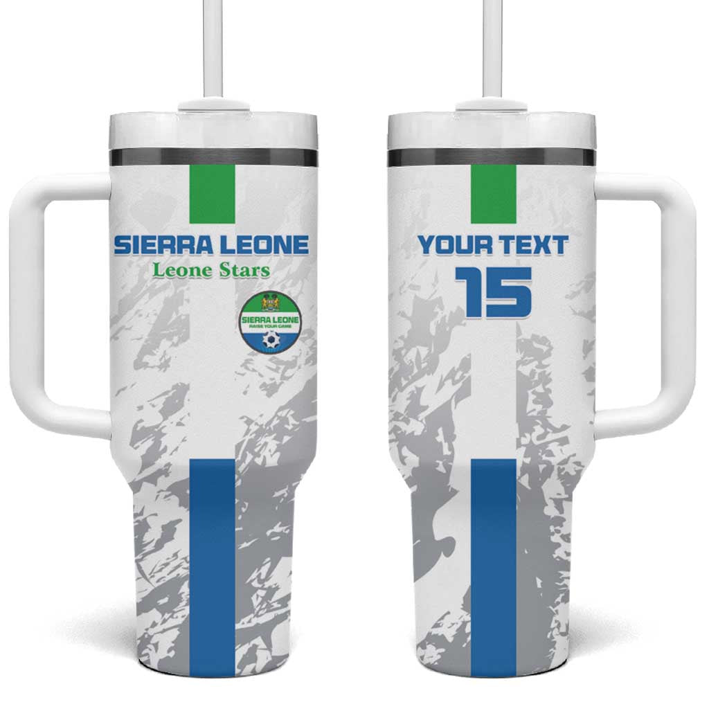 Custom Sierra Leone Football Tumbler With Handle Grunge Style LT15