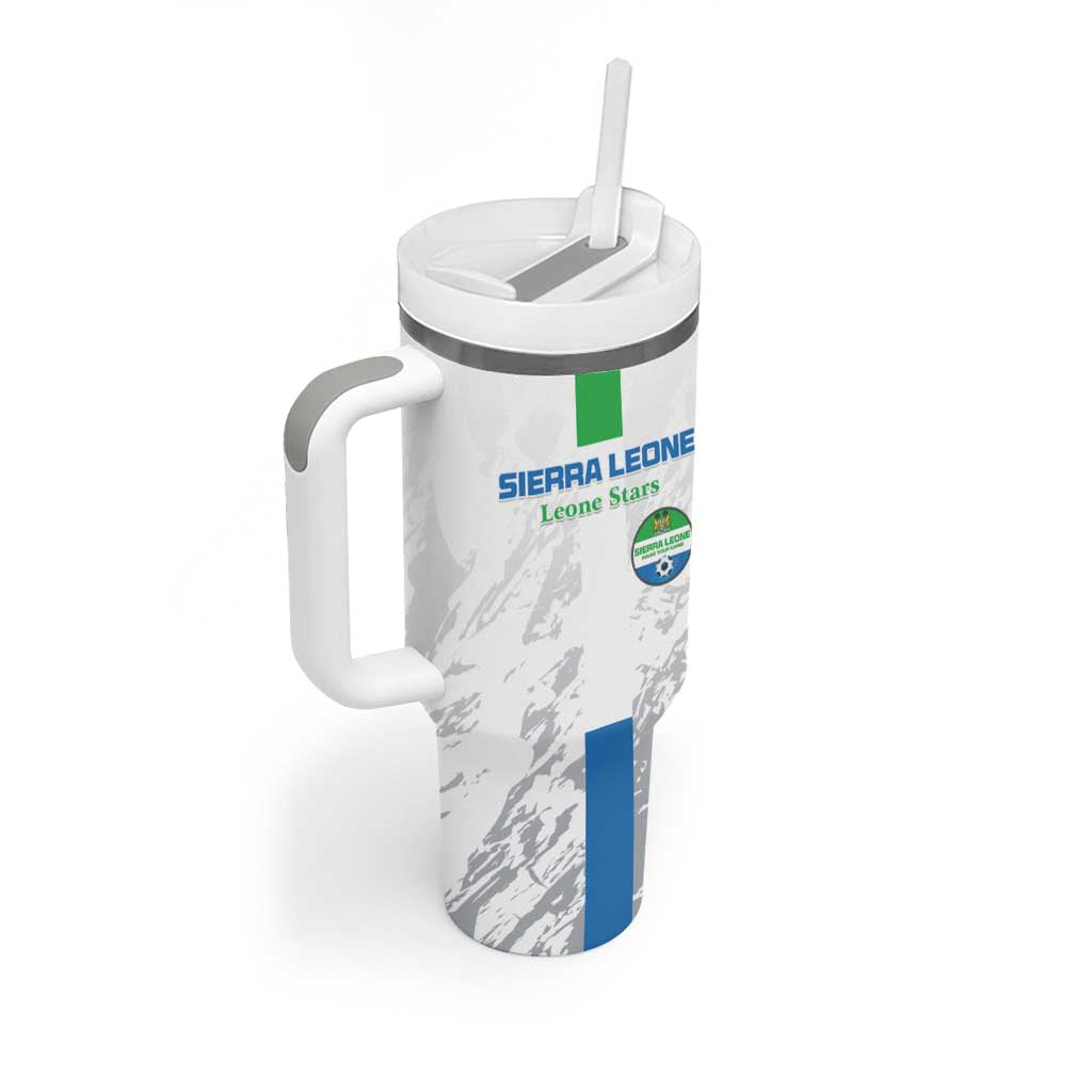 Custom Sierra Leone Football Tumbler With Handle Grunge Style LT15
