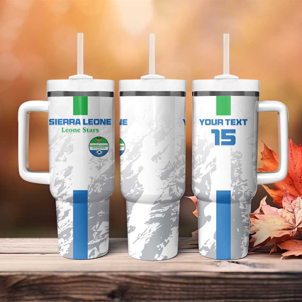 Custom Sierra Leone Football Tumbler With Handle Grunge Style LT15