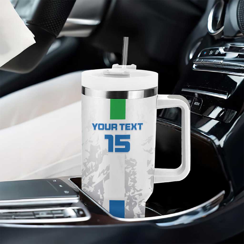 Custom Sierra Leone Football Tumbler With Handle Grunge Style LT15