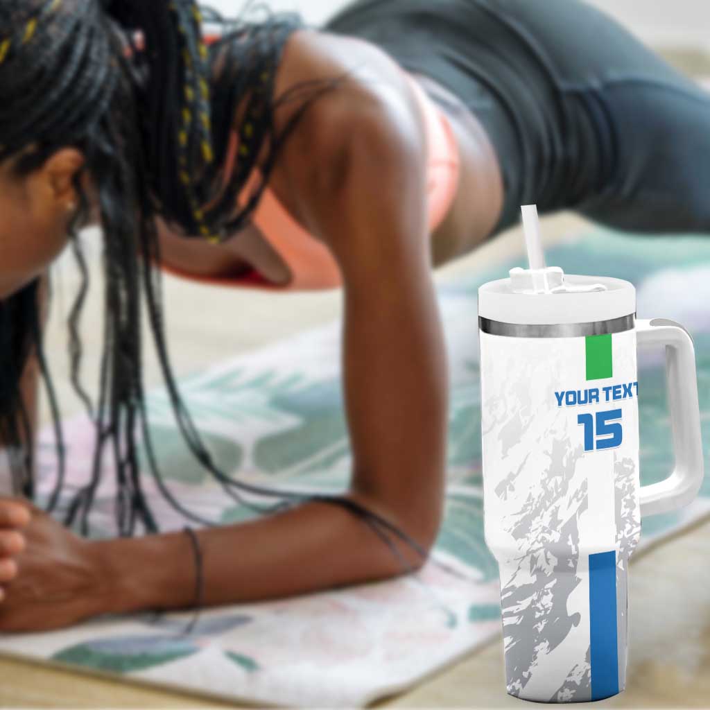 Custom Sierra Leone Football Tumbler With Handle Grunge Style LT15