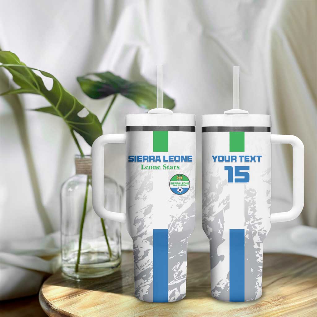 Custom Sierra Leone Football Tumbler With Handle Grunge Style LT15