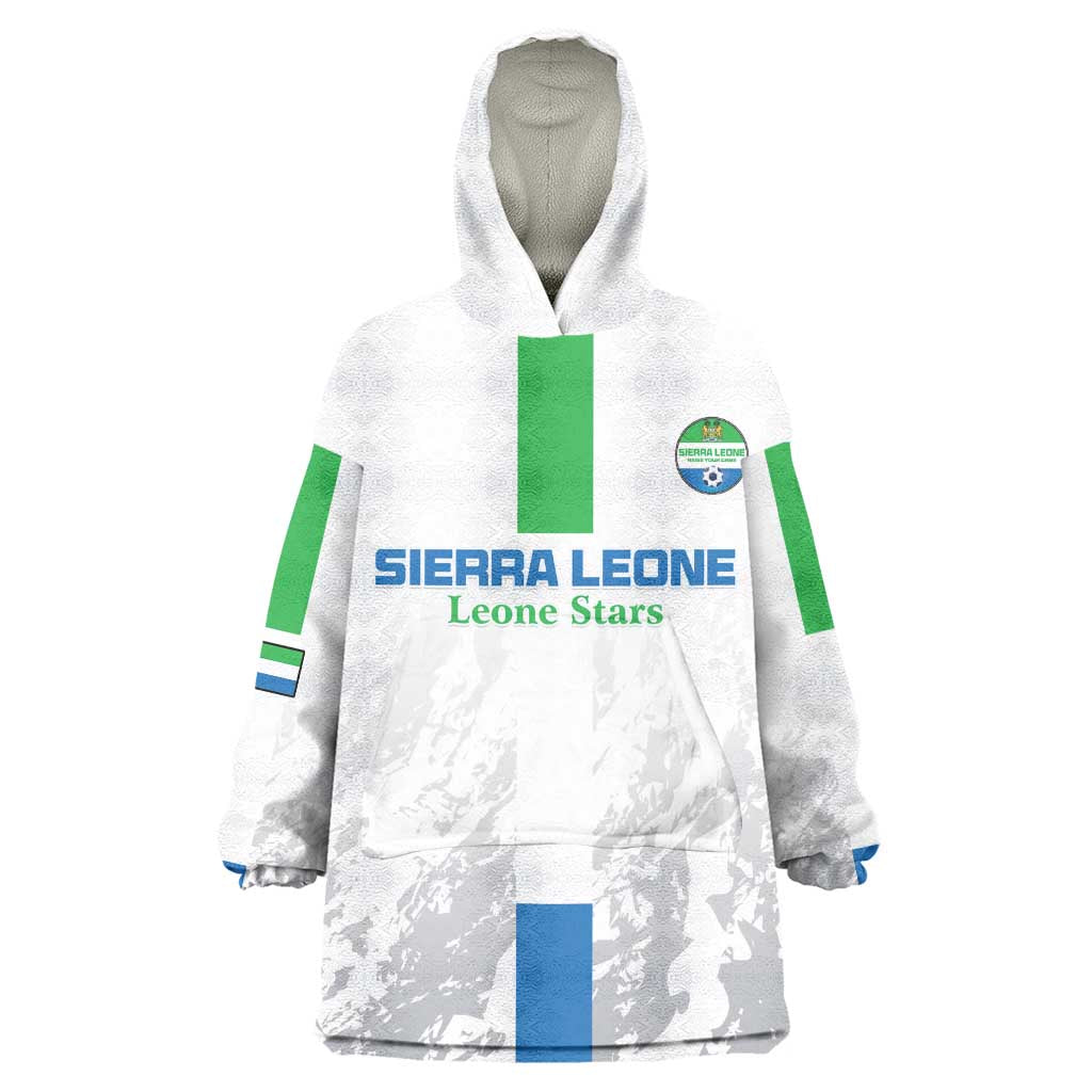 Custom Sierra Leone Football Wearable Blanket Hoodie Grunge Style LT15