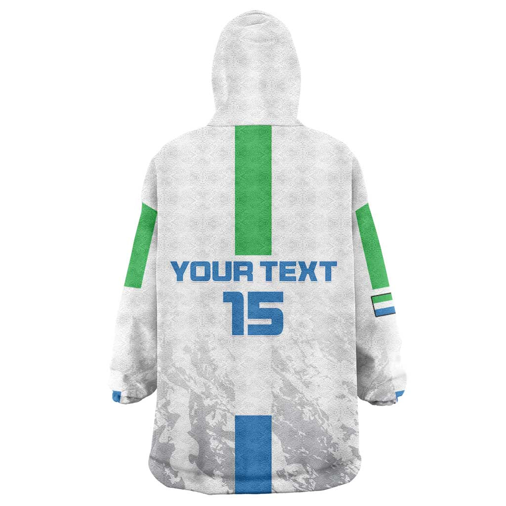 Custom Sierra Leone Football Wearable Blanket Hoodie Grunge Style LT15
