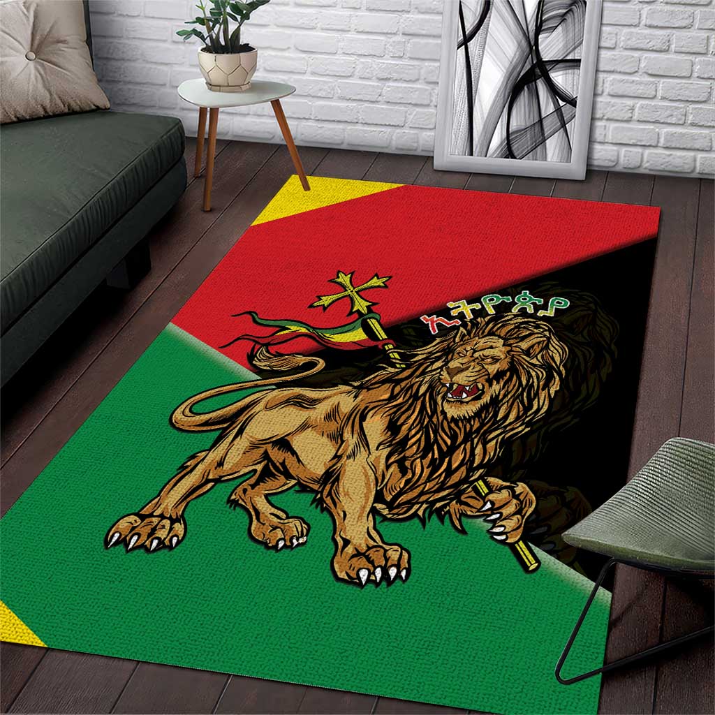Ethiopia Lion of Judah Area Rug Ethiopia Empire 1270-1974 LT15