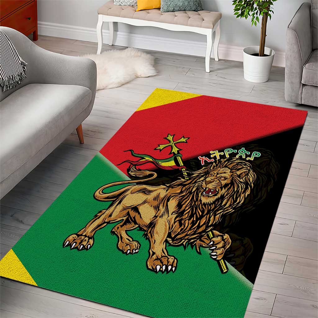 Ethiopia Lion of Judah Area Rug Ethiopia Empire 1270-1974 LT15