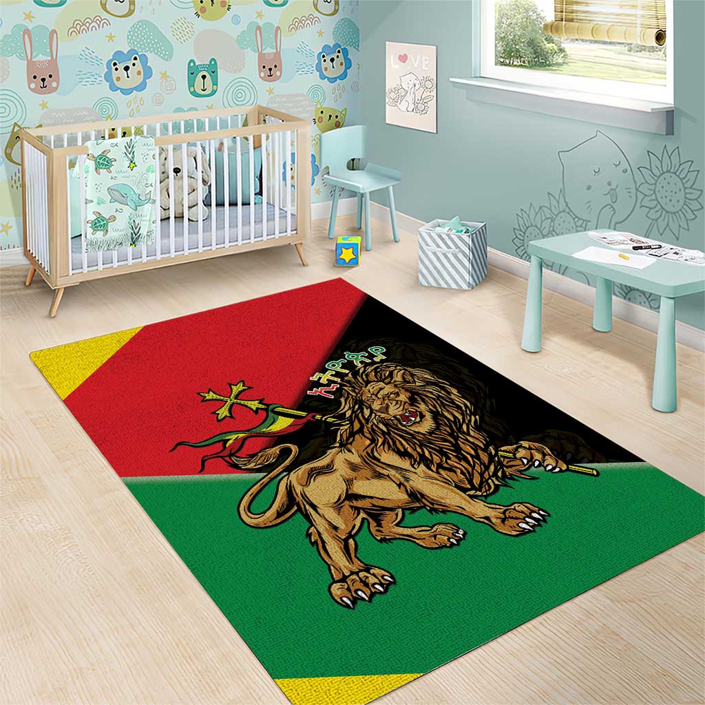Ethiopia Lion of Judah Area Rug Ethiopia Empire 1270-1974 LT15