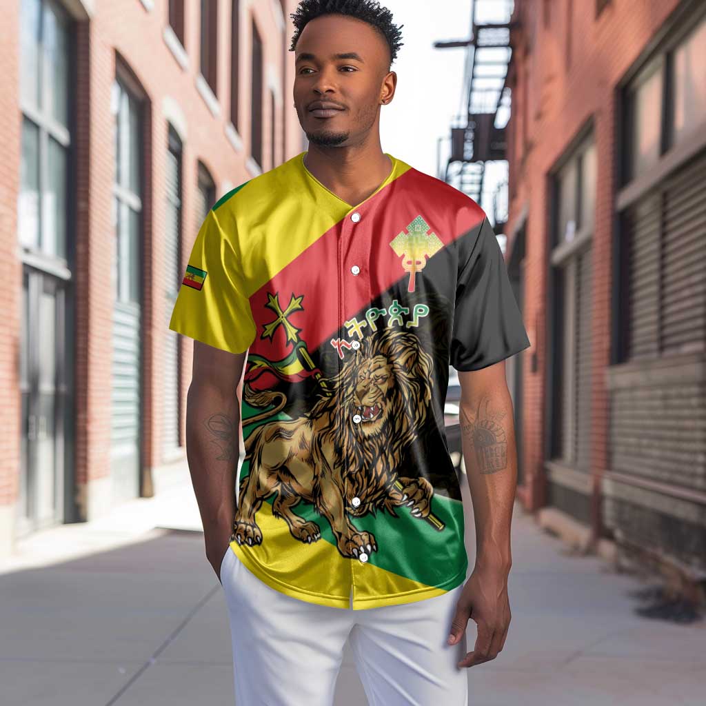 Ethiopia Lion of Judah Baseball Jersey Ethiopia Empire 1270-1974 LT15