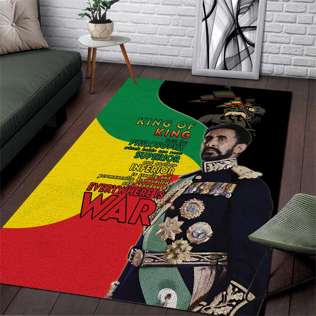 Jah Rastafari Area Rug Haile Selassie LT15