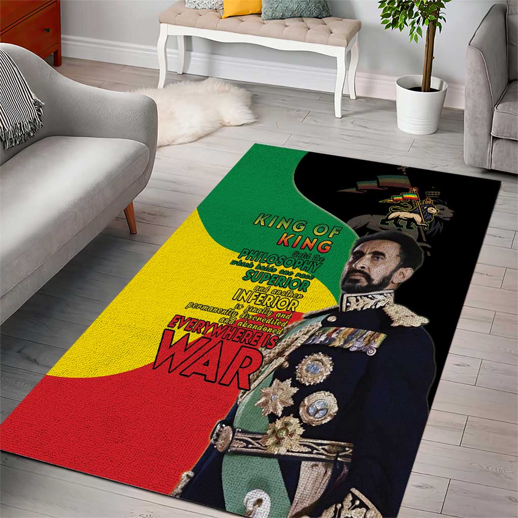 Jah Rastafari Area Rug Haile Selassie LT15
