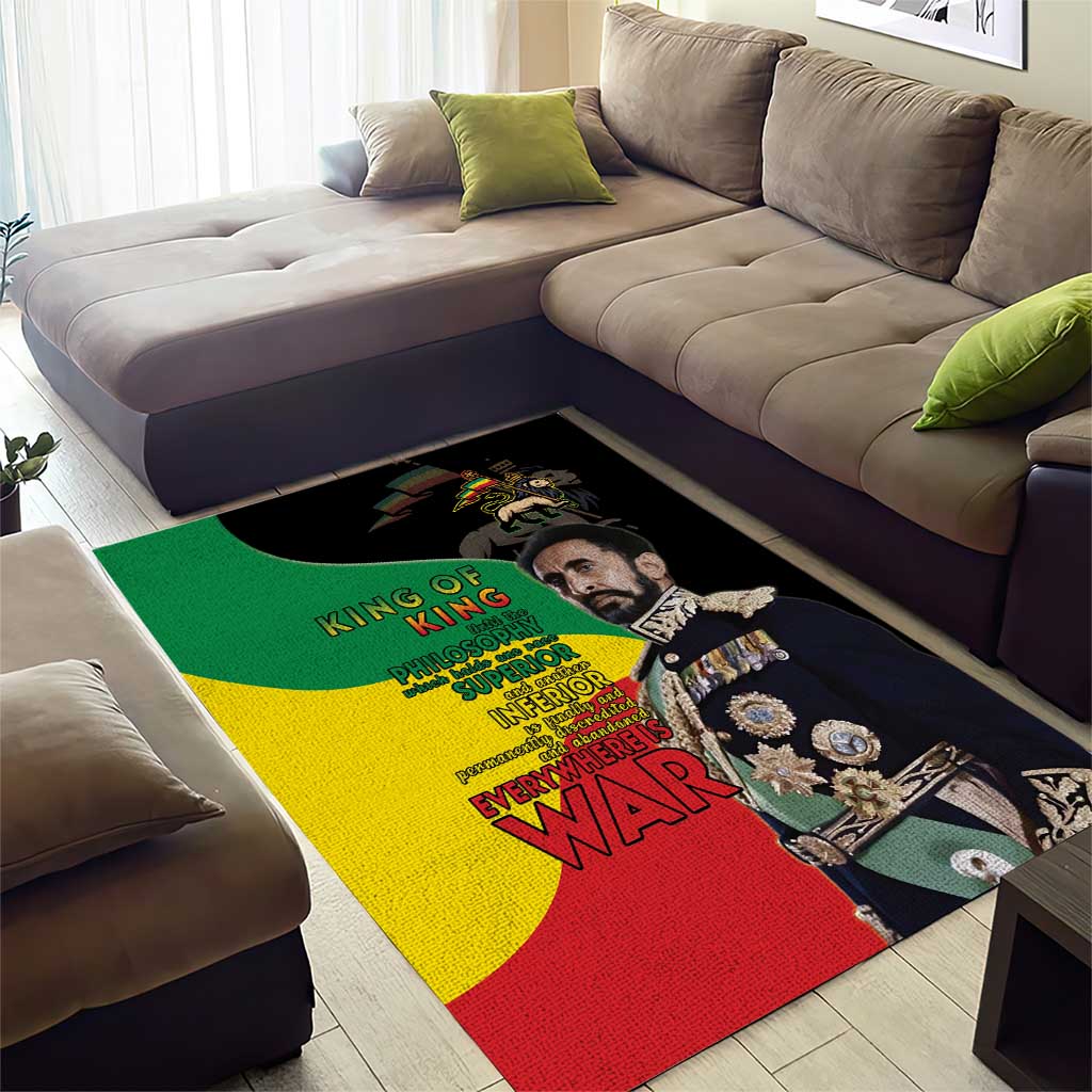 Jah Rastafari Area Rug Haile Selassie LT15