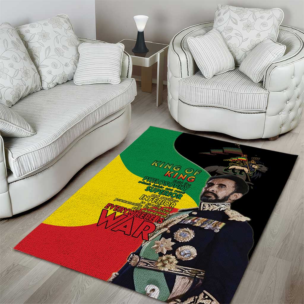 Jah Rastafari Area Rug Haile Selassie LT15