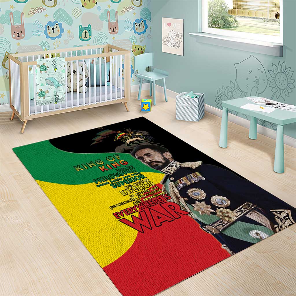 Jah Rastafari Area Rug Haile Selassie LT15