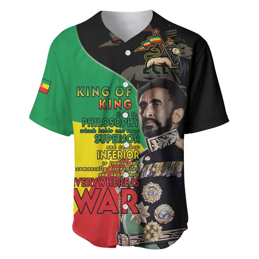 Jah Rastafari Baseball Jersey Haile Selassie LT15