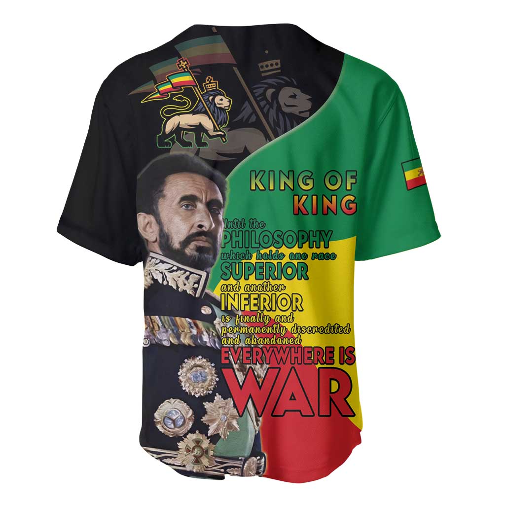 Jah Rastafari Baseball Jersey Haile Selassie LT15